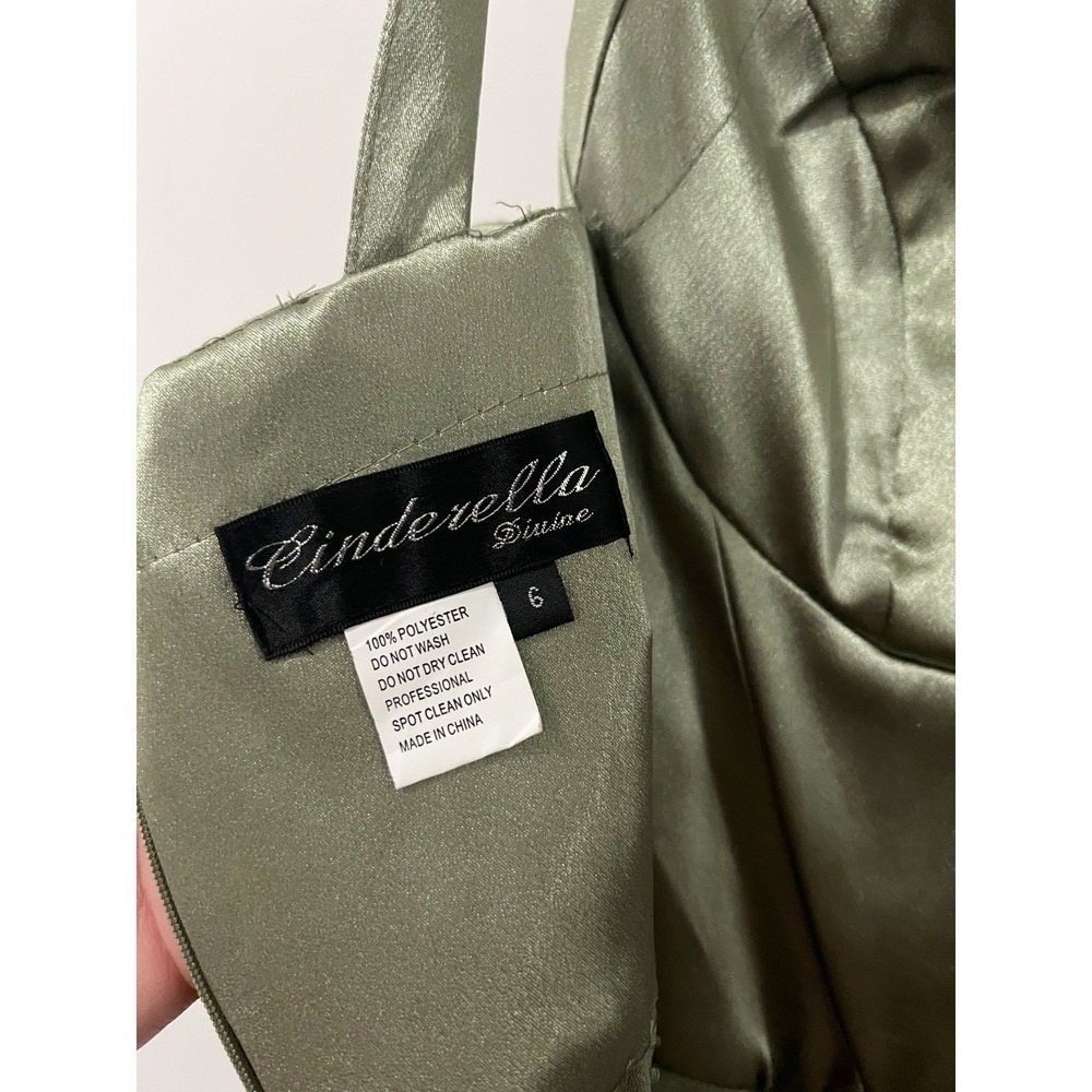 Cinderella Divine Greenery Satin Corset Gown Prom Bridesmaid Evening Dress 6 - Picture 7 of 9